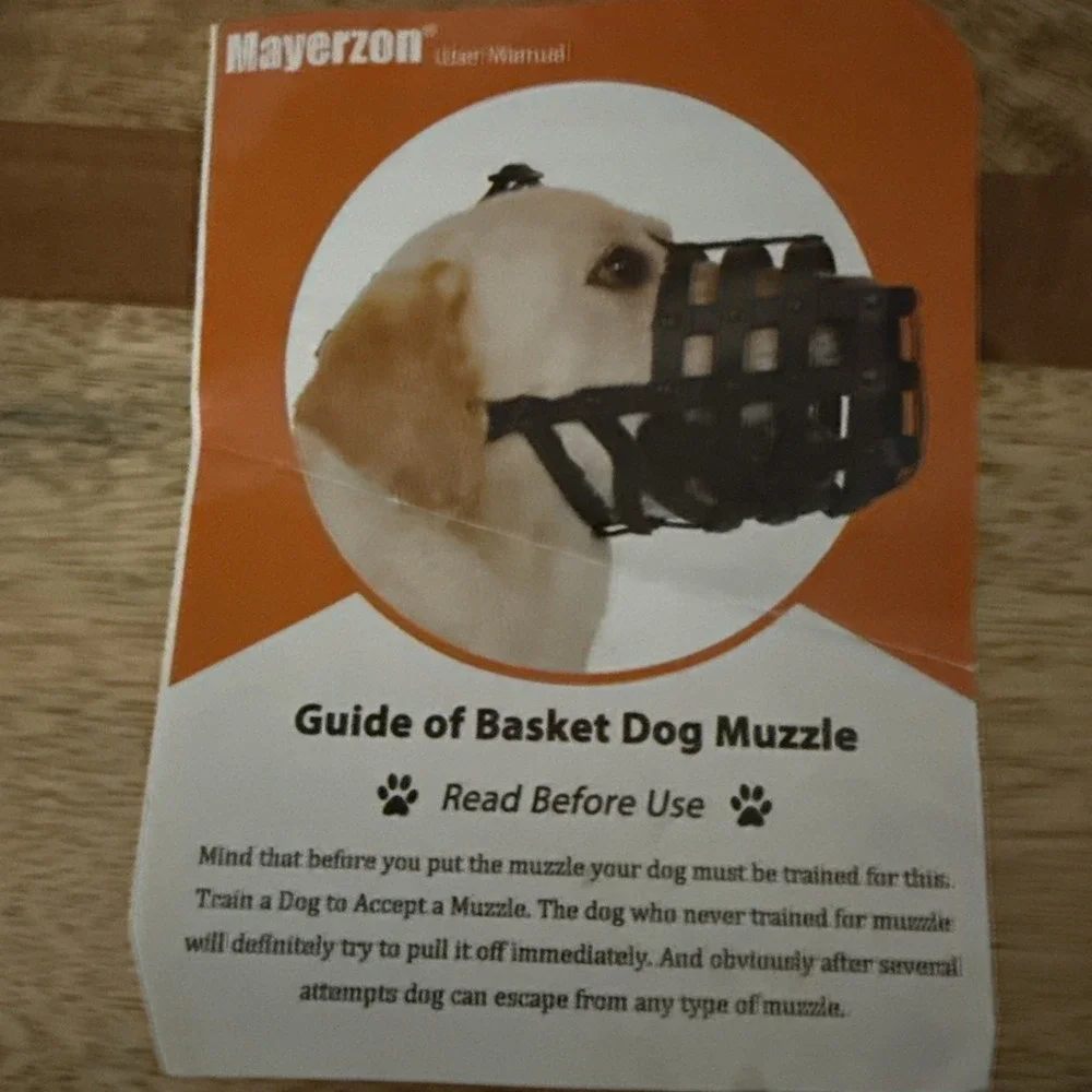Muzzle For Large Sized Dogs Prevents Biting Scavenging Basket Style Black